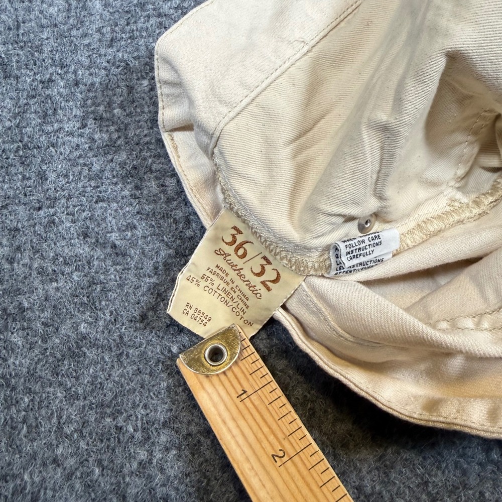 Tommy Bahama Authentic Fit Jeans Mens 36x32 Linen Blend Off White Straight Leg - Picture 12 of 12